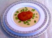 Cream Of Cauliflower Soup With Fried Oysters And Chervil
